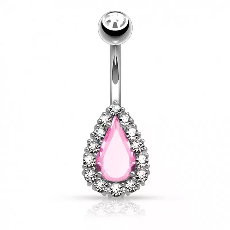 Серьга для пирсинга пупка PiercedFish N15802 с фианитами