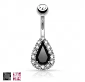 Серьга для пирсинга пупка PiercedFish N15802 с фианитами
