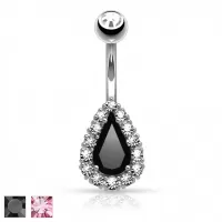Серьга для пирсинга пупка PiercedFish N15802 с фианитами