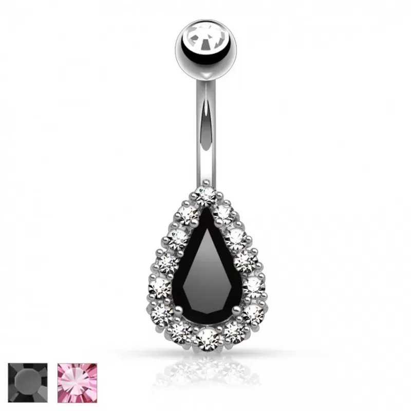 Серьга для пирсинга пупка PiercedFish N15802 с фианитами