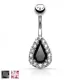 Серьга для пирсинга пупка PiercedFish N15802 с фианитами