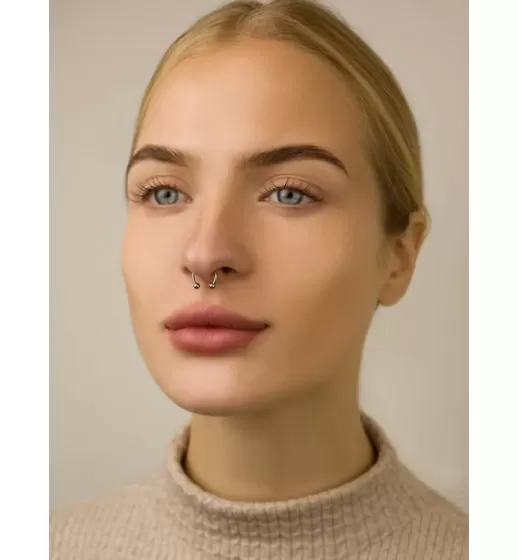Циркуляр (подкова) PiercedFish GDPH серьга для септума, хеликса, трагуса, брови, губы, пупка, сосков, пирсинга смайл