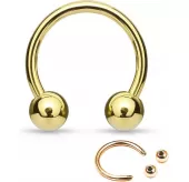Циркуляр (подкова) PiercedFish GDPH серьга для септума, хеликса, трагуса, брови, губы, пупка, сосков, пирсинга смайл