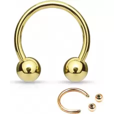 Циркуляр (подкова) PiercedFish GDPH серьга для септума, хеликса, трагуса, брови, губы, пупка, сосков, пирсинга смайл