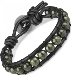 Плетеный браслет Everiot Select LNS-3042 из змеевика с кельтским узлом