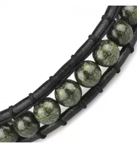 Плетеный браслет Everiot Select LNS-3042 из змеевика с кельтским узлом