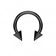 Циркуляр (подкова) из стали с шипами и внешней резьбой PiercedFish HT02-K серьга для септума, хряща уха, брови, губы, пупка, сосков, пирсинга смайл