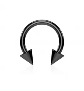 Циркуляр (подкова) из стали с шипами и внешней резьбой PiercedFish HT02-K серьга для септума, хряща уха, брови, губы, пупка, сосков, пирсинга смайл