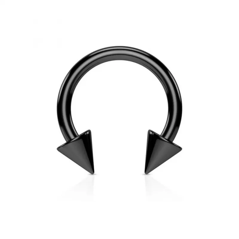 Циркуляр (подкова) из стали с шипами и внешней резьбой PiercedFish HT02-K серьга для септума, хряща уха, брови, губы, пупка, сосков, пирсинга смайл