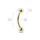 Изогнутая штанга (банан) для пирсинга пупка, брови Pirslab T23CT4-RDC из титана с фианитами