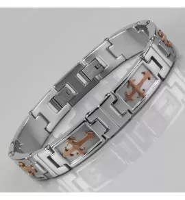 Мужской браслет TATIC SSBH-0818 из стали, с крестами золотистого цвета