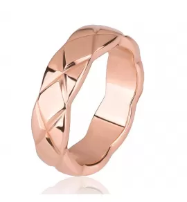 Кольцо с узором TATIC RSS-0031, из ювелирной стали, цвет розовое золото
