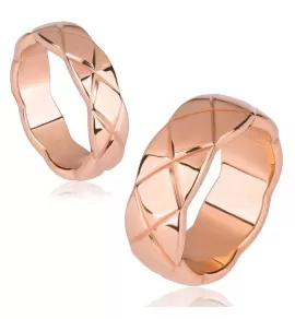 Кольцо с узором TATIC RSS-0031, из ювелирной стали, цвет розовое золото