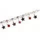 Браслет на ногу DS-76042 со звездами и цветными кристаллами