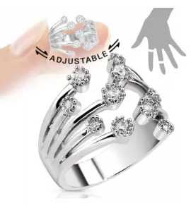 Кольцо безразмерное TATIC R-A007-C с фианитами