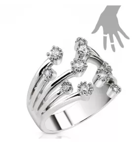 Кольцо безразмерное TATIC R-A007-C с фианитами