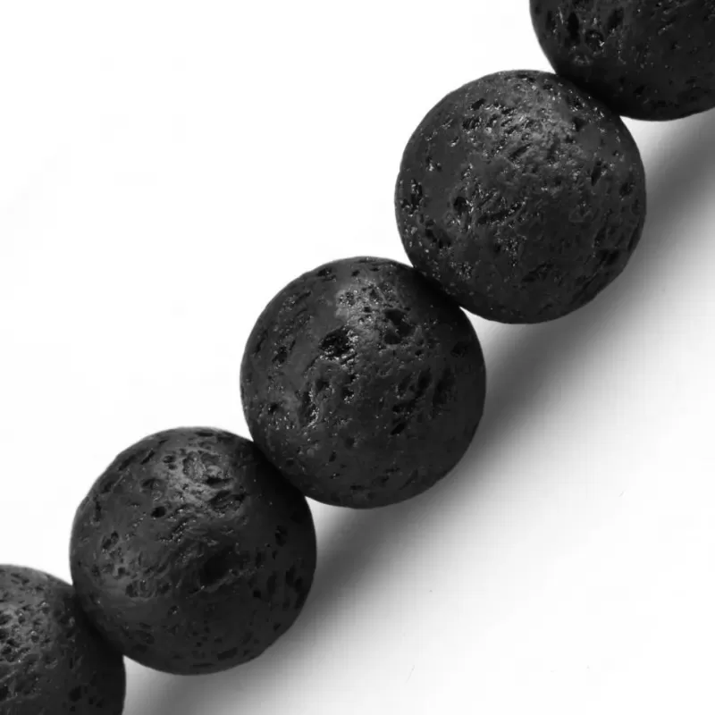 Мужской браслет на резинке из лавового камня и кости с черепом Everiot Select select LNS-2117