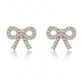 Серьги ROZI RR-39285B в форме бантиков с фианитами