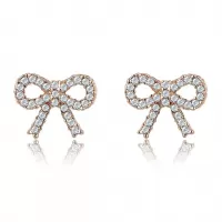 Серьги ROZI RR-39285B в форме бантиков с фианитами