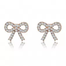 Серьги ROZI RR-39285B в форме бантиков с фианитами