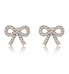 Серьги ROZI RR-39285B в форме бантиков с фианитами