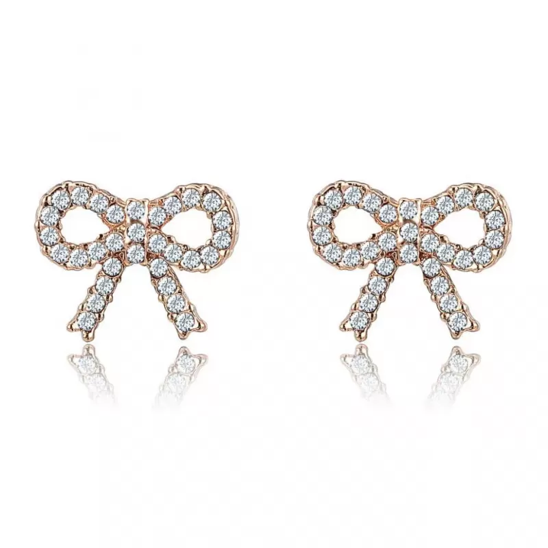 Серьги ROZI RR-39285B в форме бантиков с фианитами