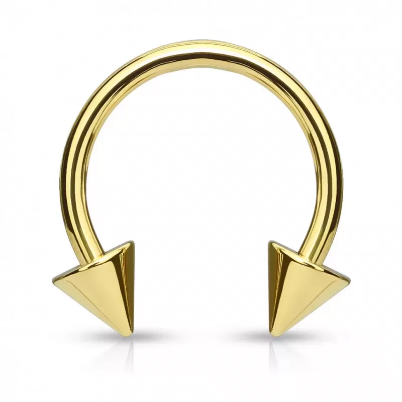 Циркуляр (подкова) из стали с шипами PiercedFish GDPH02 серьга для септума, хряща уха, брови, губы, пупка, сосков, пирсинга смайл