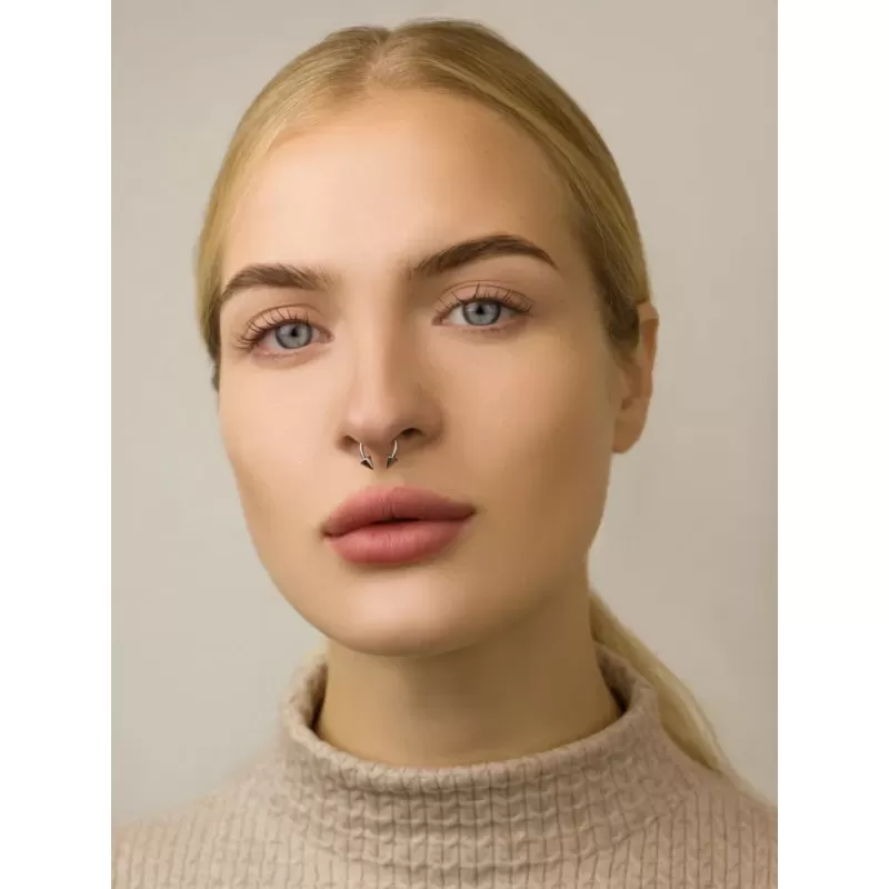 Циркуляр (подкова) из стали с шипами PiercedFish GDPH02 серьга для септума, хряща уха, брови, губы, пупка, сосков, пирсинга смайл