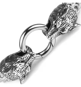 Мужской браслет-цепочка с головой волка Everiot SB-ZS-6234 из стали