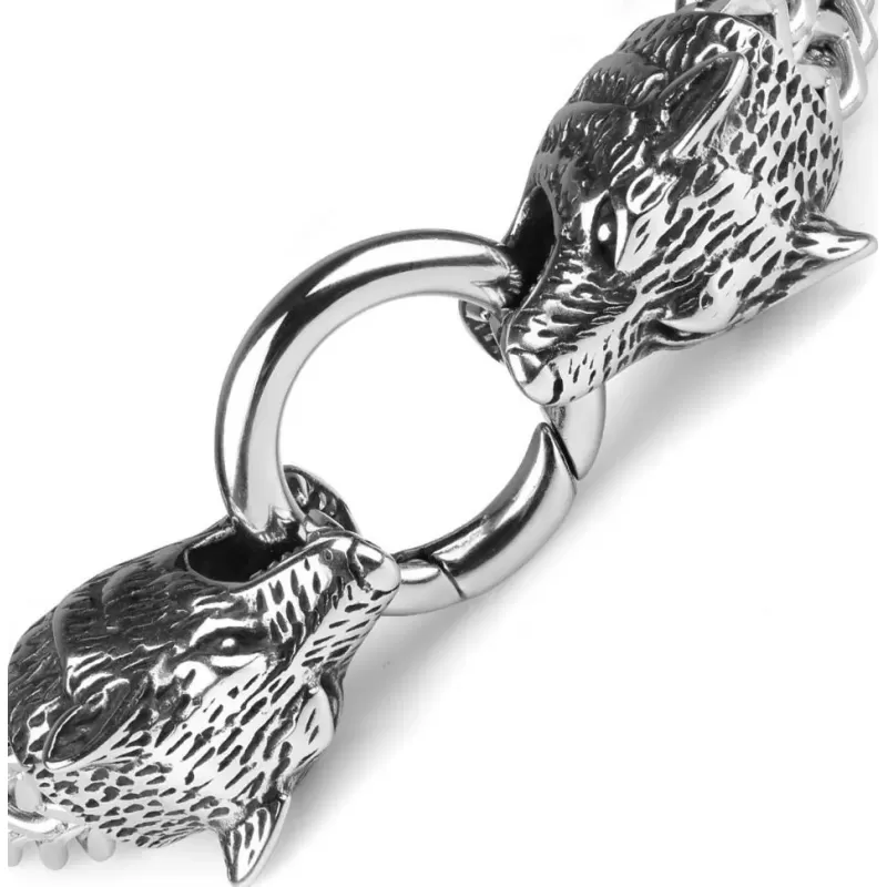 Мужской браслет-цепочка с головой волка Everiot SB-ZS-6234 из стали