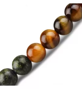 Браслет со знаками зодиака на резинке Everiot Select LNS-6013 из камня бычий глаз и змеевика