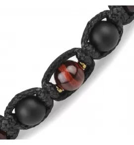 Мужской браслет Шамбала Everiot Select LNS-3043 из камня бычий глаз и агата