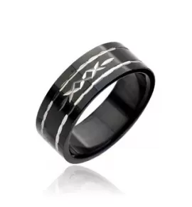 Кольцо из стали TATIC R7042 с красивыми узорами