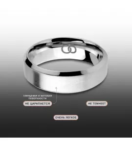Кольцо из титана в классическом стиле матовое INFY RTI-4510