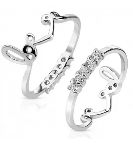 Кольцо на фалангу с фианитами TATIC R-A001-C двустороннее