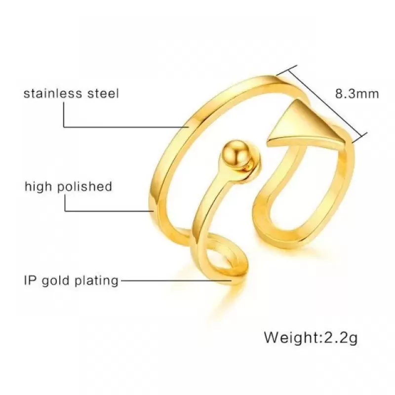 Незамкнутое кольцо женское Everiot RS-XP-3352 из стали