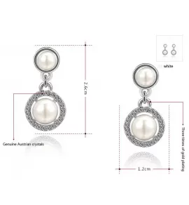 Серьги ROZI RR-40270A с искусственным жемчугом и кристаллами
