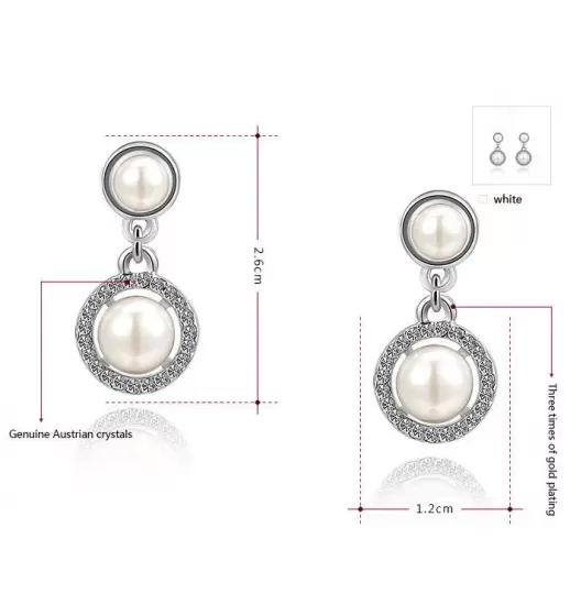 Серьги ROZI RR-40270A с искусственным жемчугом и кристаллами
