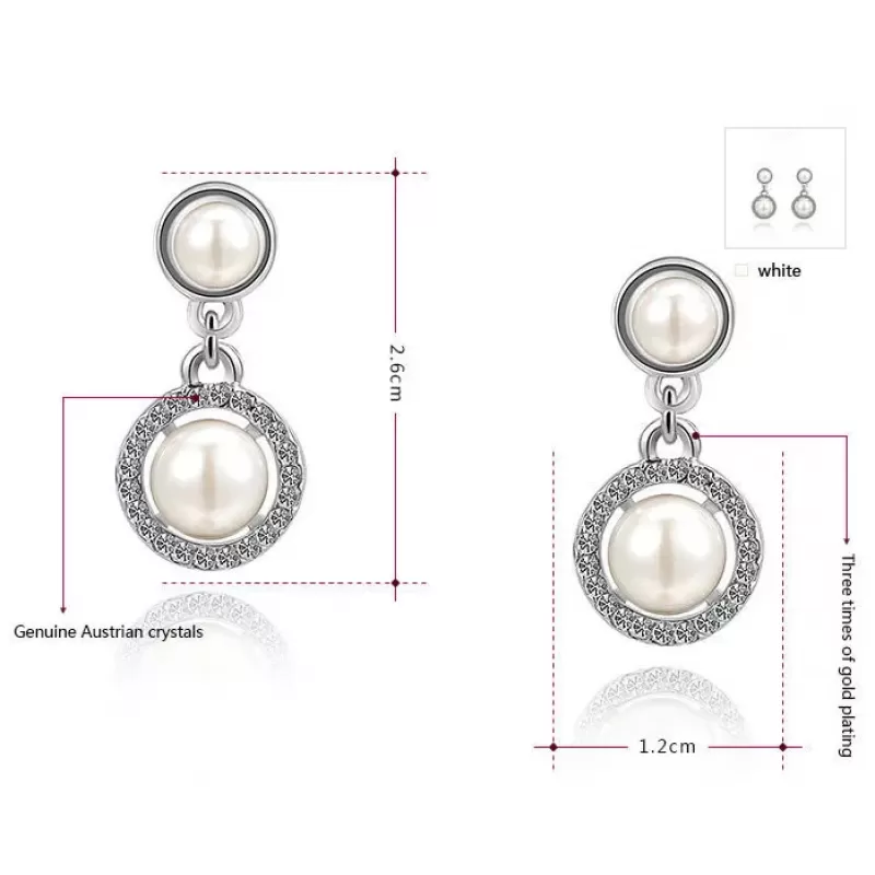 Серьги ROZI RR-40270A с искусственным жемчугом и кристаллами