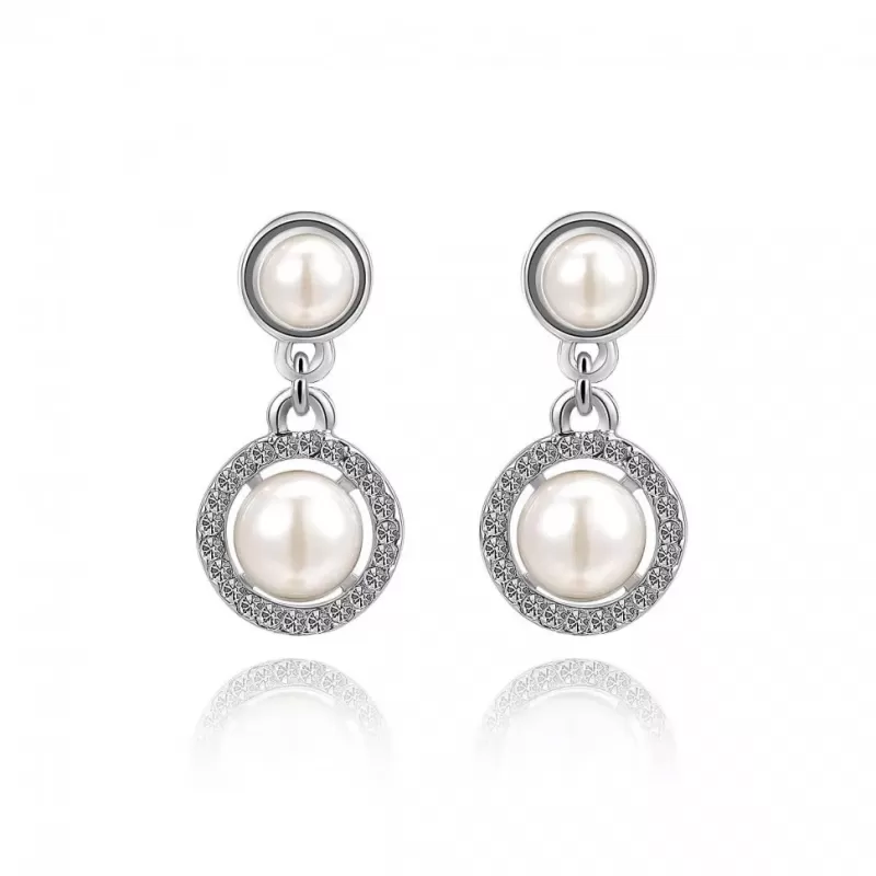 Серьги ROZI RR-40270A с искусственным жемчугом и кристаллами