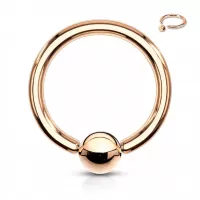 Серьга кольцо с шариком из стали PiercedFish GRR для септума, брови, губ, ушей, крыла носа, пирсинга смайл