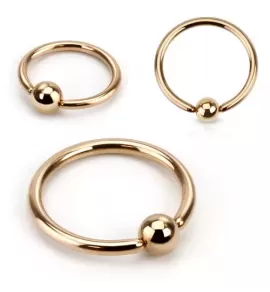 Серьга кольцо с шариком из стали PiercedFish GRR для септума, брови, губ, ушей, крыла носа, пирсинга смайл