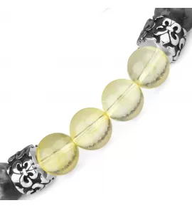 Браслет с геральдическими лилиями из цитрина и лабрадорита Everiot Select LNS-2130 на резинке