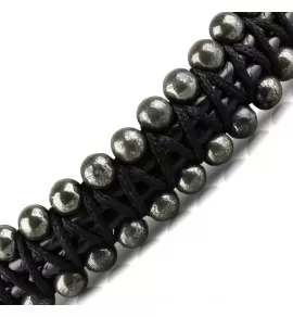 Плетеный браслет Everiot Select LNS-3117 из натуральных камней пирита