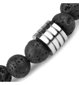 Мужской черный браслет из лавы Everiot Select LNS-2229