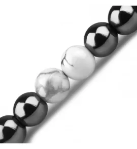 Браслет со знаками зодиака на резинке Everiot Select LNS-6014 из гематита и кахолонга