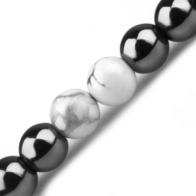 Браслет со знаками зодиака на резинке Everiot Select LNS-6014 из гематита и кахолонга