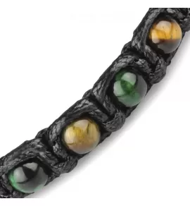 Браслет Шамбала Everiot Select LNS-3044 из камней тигровый глаз и агат