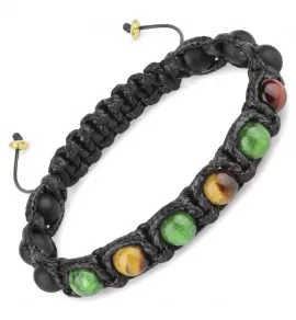 Браслет Шамбала Everiot Select LNS-3044 из камней тигровый глаз и агат