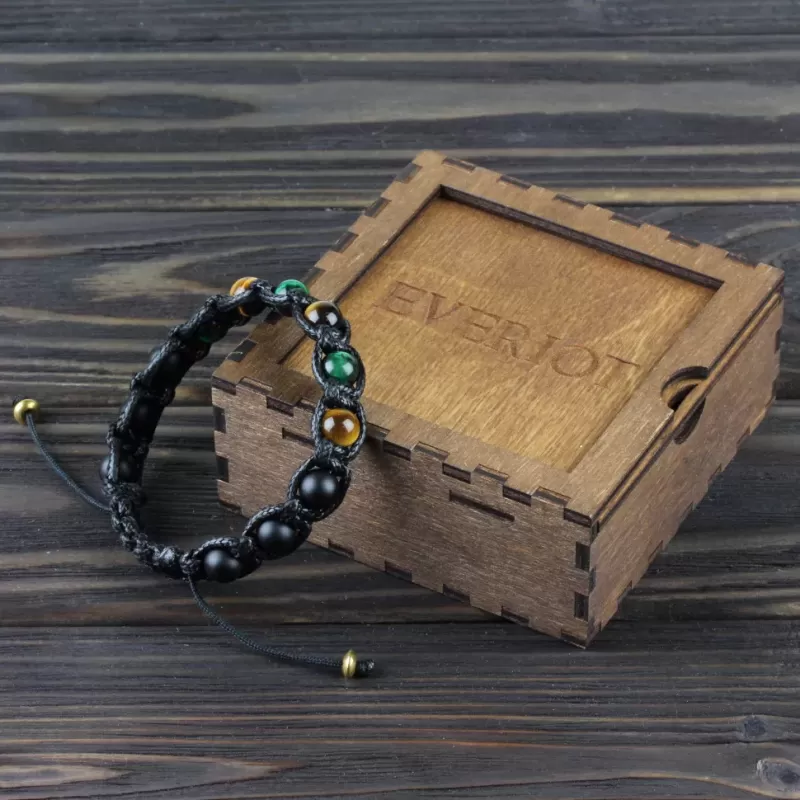 Браслет Шамбала Everiot Select LNS-3044 из камней тигровый глаз и агат